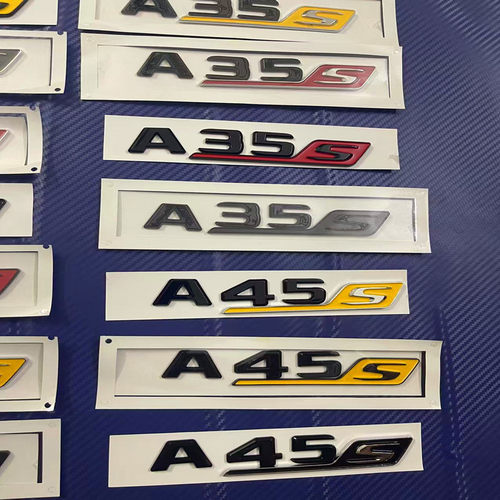 适用于奔驰A45S AMG改装车标CLA45S GLA45后尾标A35 A35S字标装饰