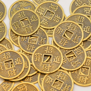 2.8cm古青色铜钱招财进宝钱币手工diy装饰小配件钱币聚宝盆摆件