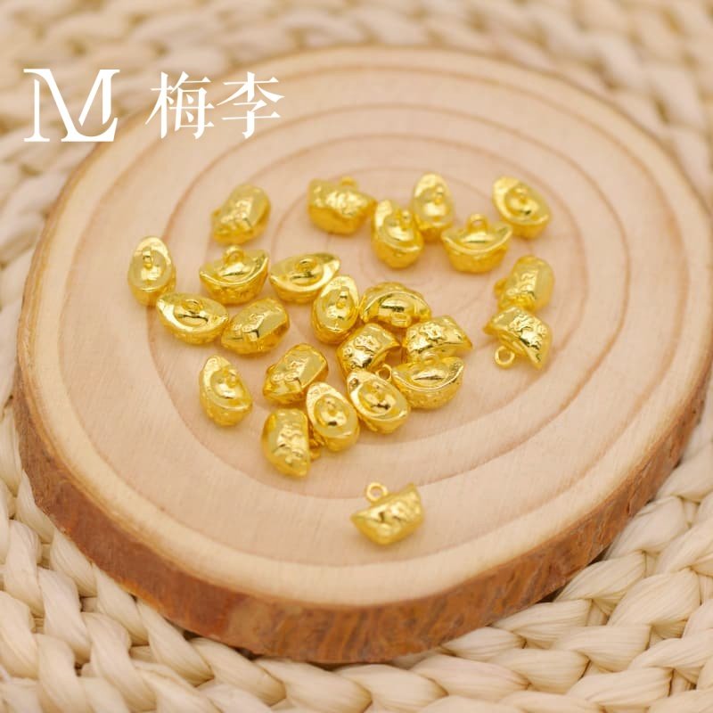 实心合金双面福字带吊孔元宝