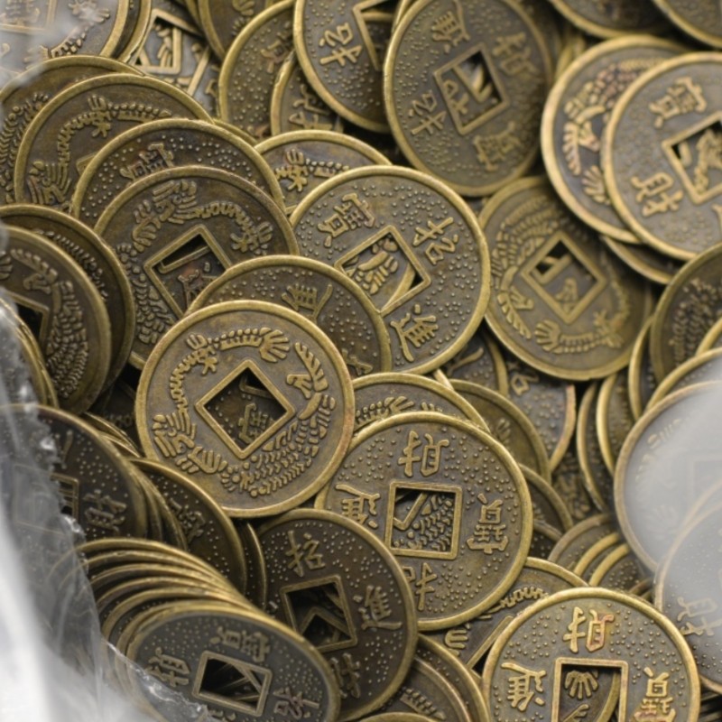 2.0cm古青色铜钱钱币DIY饰品手工相框发财树配件五角钱相似尺寸