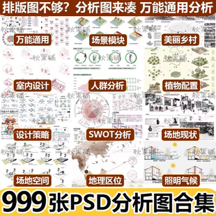 环境建筑规划景观分析图素材环艺室内设计PS前期区位人群空间PSD