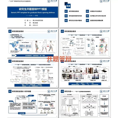 硕士/博士/本科毕业开题申请组会答辩通用PPT模板和技 术路线2026