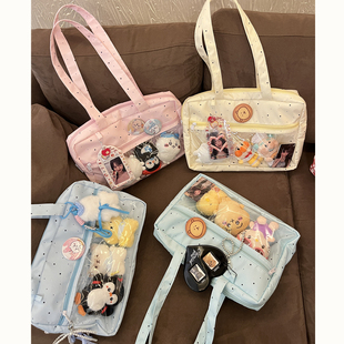 原创二次元星冰乐大容量痛包卡通单肩包多巴胺学生包可爱自制娃包