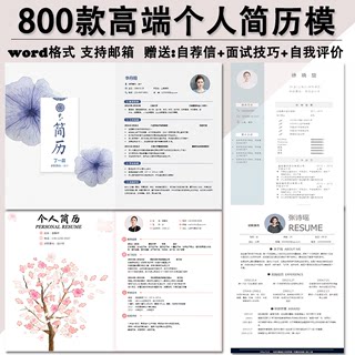 个人简历模板word电子版大学生研究生求职高级简约定制工作简历