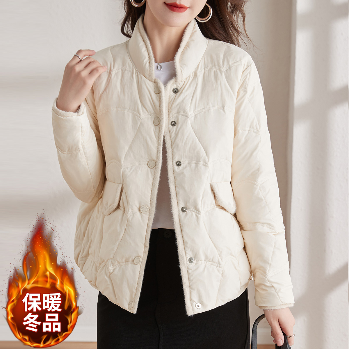2025年冬季新款加厚立领羽绒服