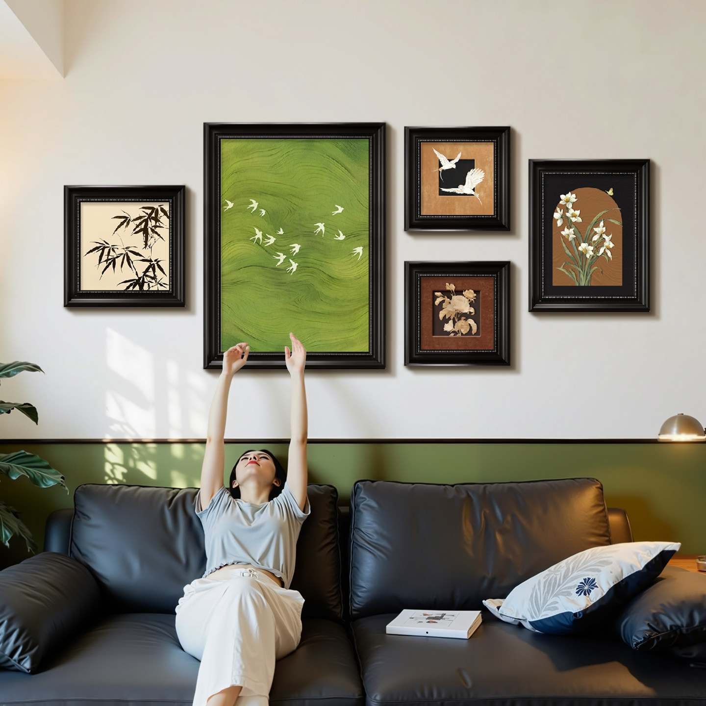 中古风客厅装饰画沙发背景墙挂画法式复古宋代美学壁画2025新款,家居饰品,现代装饰画,淘宝优惠券,粉丝福利购,淘宝优惠卷