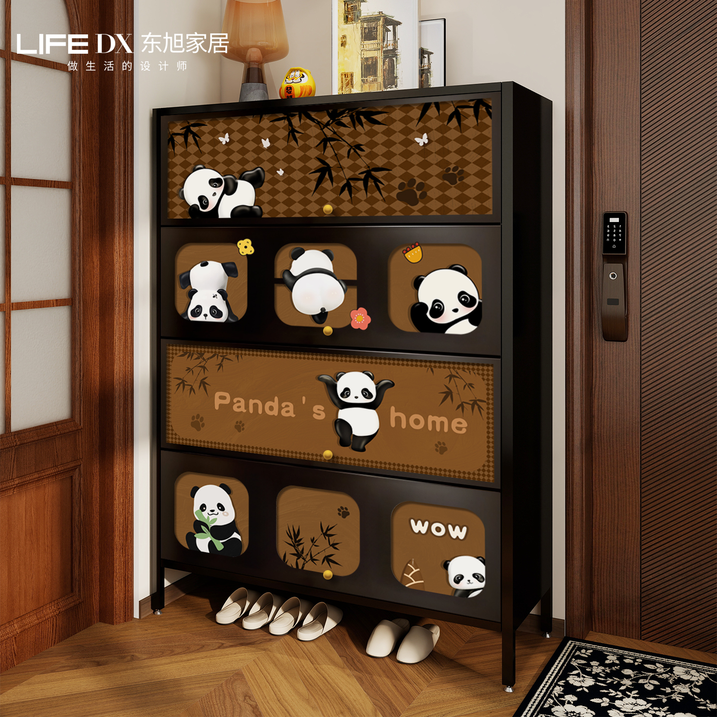 【高档鞋柜】中古风玄关收纳柜