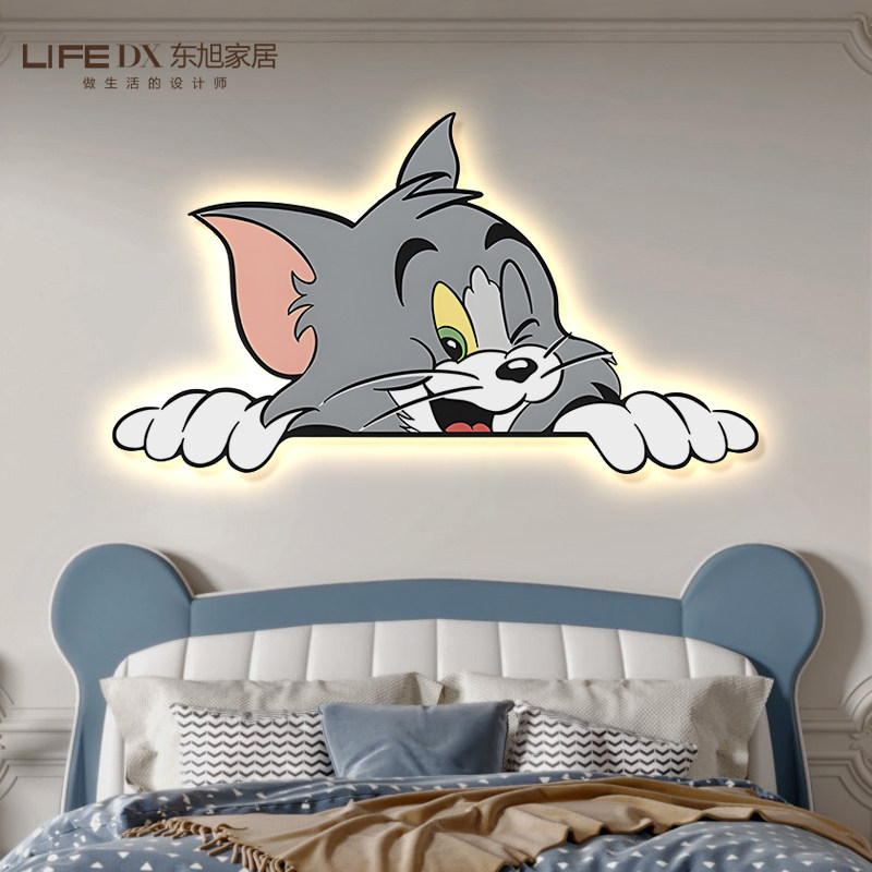 猫和老鼠儿童房装饰画汤姆杰瑞卧室床头挂画灯画男孩女孩房间壁画,家居饰品,现代装饰画,淘宝优惠券,粉丝福利购,淘宝优惠卷