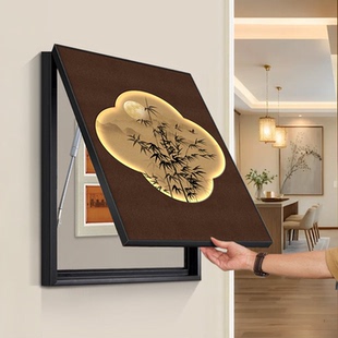 中古风电表箱装饰画竖款新中式竹子配电箱电闸盒宋代美学挂画餐厅