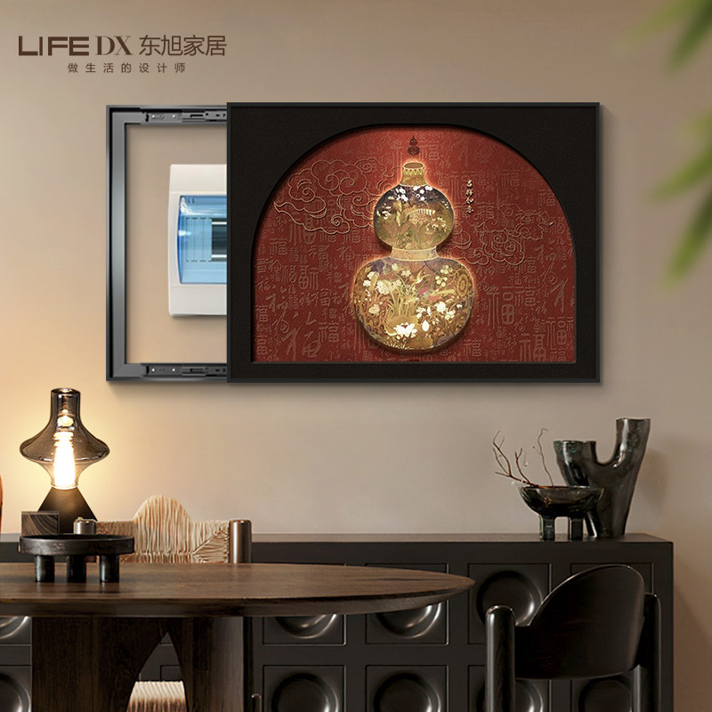 中古风葫芦电表箱装饰画法式覆古遮挡配电箱电闸盒子挂画2025新款