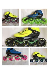 雪豹速滑轮滑鞋成人男专业速滑鞋竞速儿童速滑鞋碳纤维大轮速度