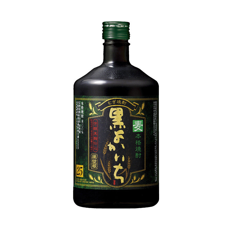 日本进口烧酒 黑标黑壁藏 优佳一大麦烧酒720ml 芳醇圆润清新麦香