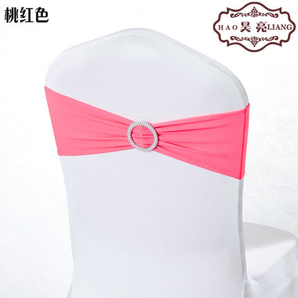 婚庆免系蝴蝶结绑带弹力椅套椅背花装饰钻扣椅背扣酒店婚礼道具