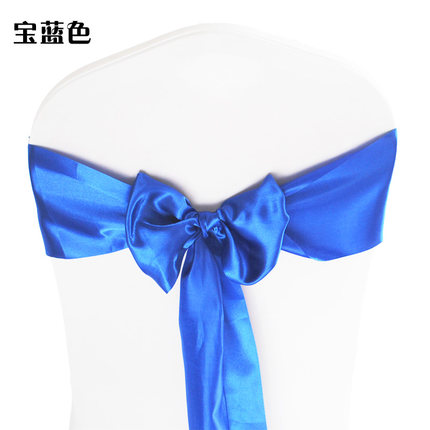 婚庆椅背蝴蝶结酒店宴会弹力椅套飘带色丁绑带椅背花缎带装饰自系