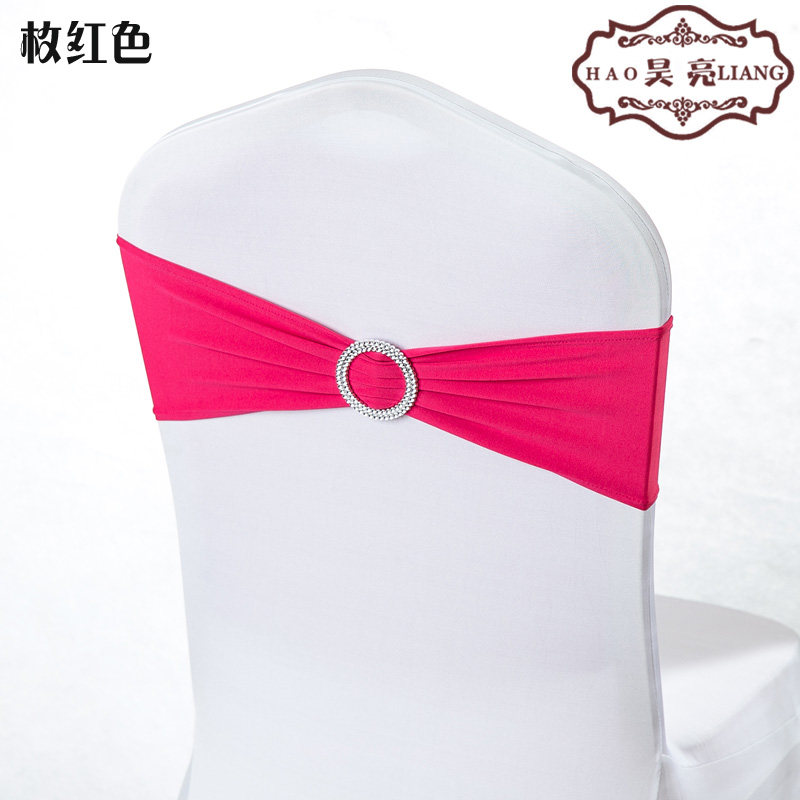 婚庆免系蝴蝶结绑带弹力椅套椅背花装饰钻扣椅背扣酒店婚礼道具