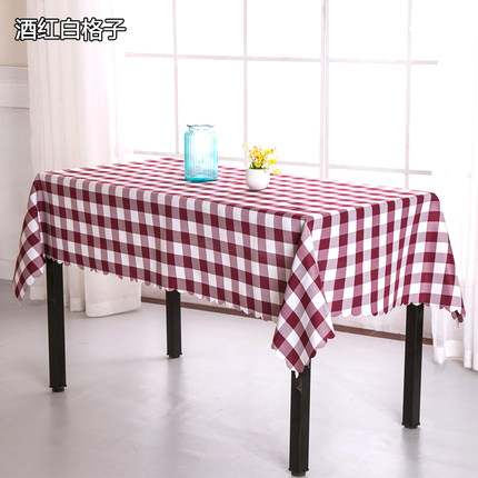 格子桌布布艺餐桌布客厅茶几布酒店餐厅台布田园格子布长方形定做