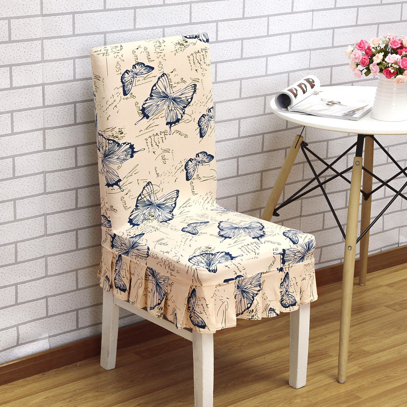 家用弹力连体餐桌椅子套罩简约现代凳子套罩酒店餐厅座椅套布艺
