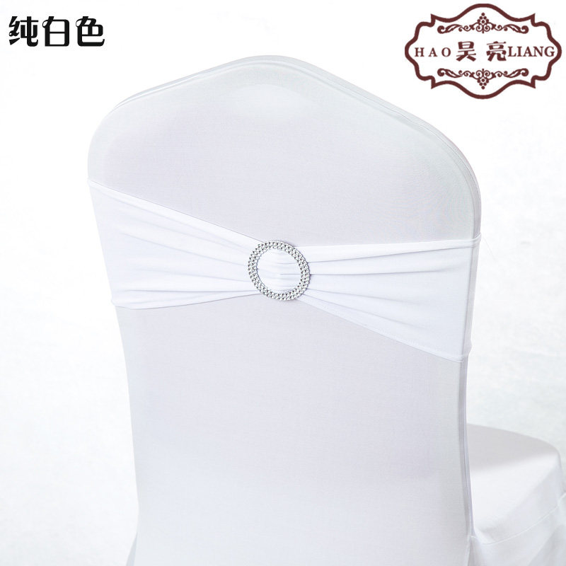 婚庆免系蝴蝶结绑带弹力椅套椅背花装饰钻扣椅背扣酒店婚礼道具