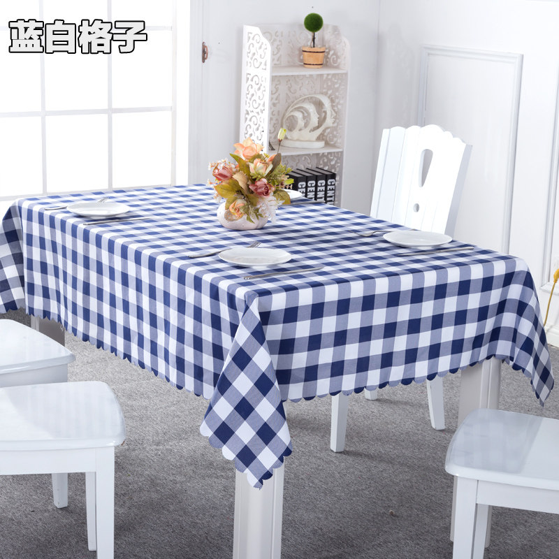格子桌布布艺餐桌布客厅茶几布酒店餐厅台布田园格子布长方形定做