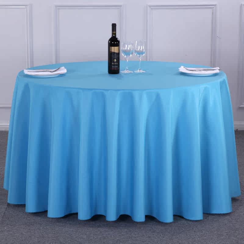 加厚酒店圆桌桌布餐厅饭店台布布艺纯色会议欧式白色婚庆婚礼圆形