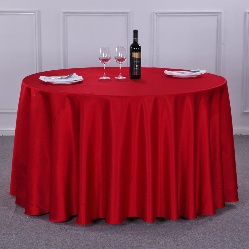 加厚酒店圆桌桌布餐厅饭店台布布艺纯色会议欧式白色婚庆婚礼圆形