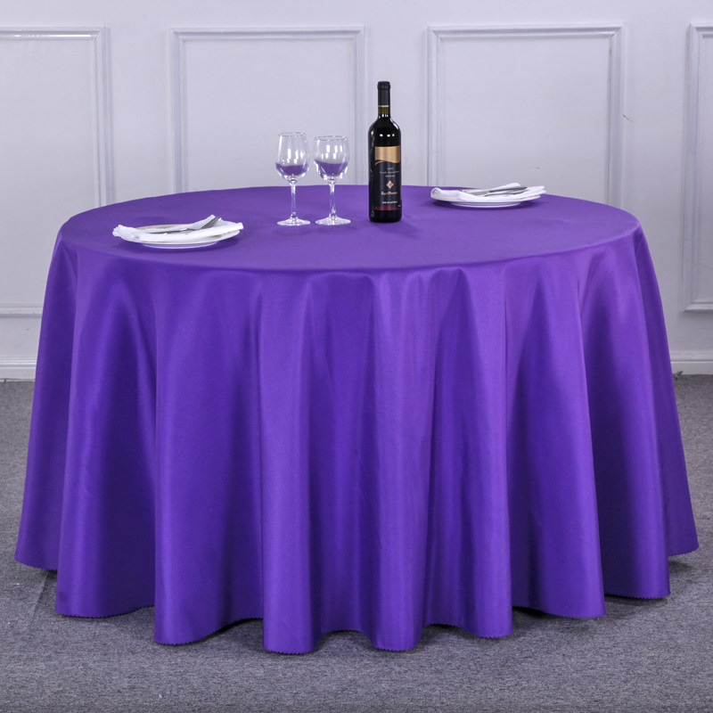 加厚酒店圆桌桌布餐厅饭店台布布艺纯色会议欧式白色婚庆婚礼圆形