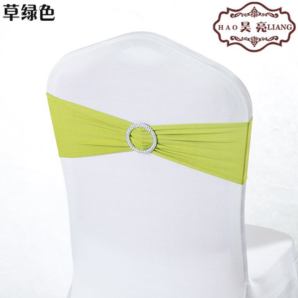 婚庆免系蝴蝶结绑带弹力椅套椅背花装饰钻扣椅背扣酒店婚礼道具