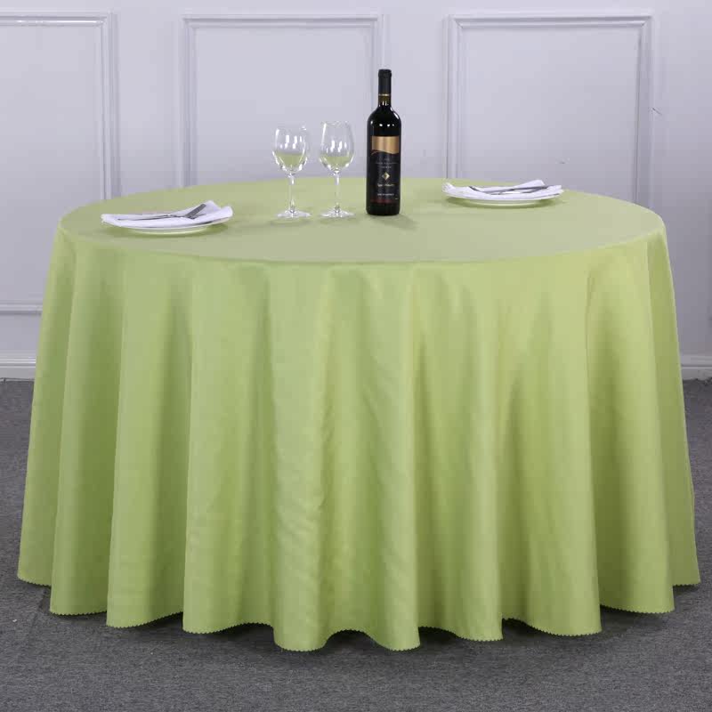 加厚酒店圆桌桌布餐厅饭店台布布艺纯色会议欧式白色婚庆婚礼圆形