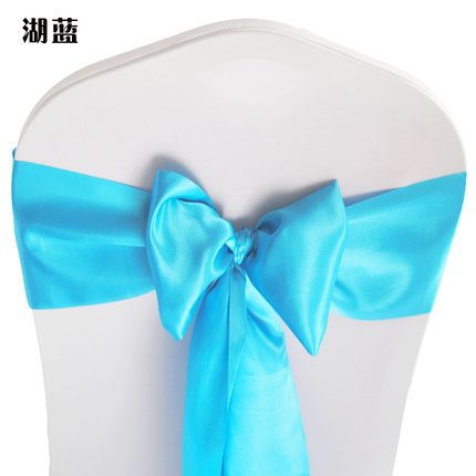 婚庆椅背蝴蝶结酒店宴会弹力椅套飘带色丁绑带椅背花缎带装饰自系