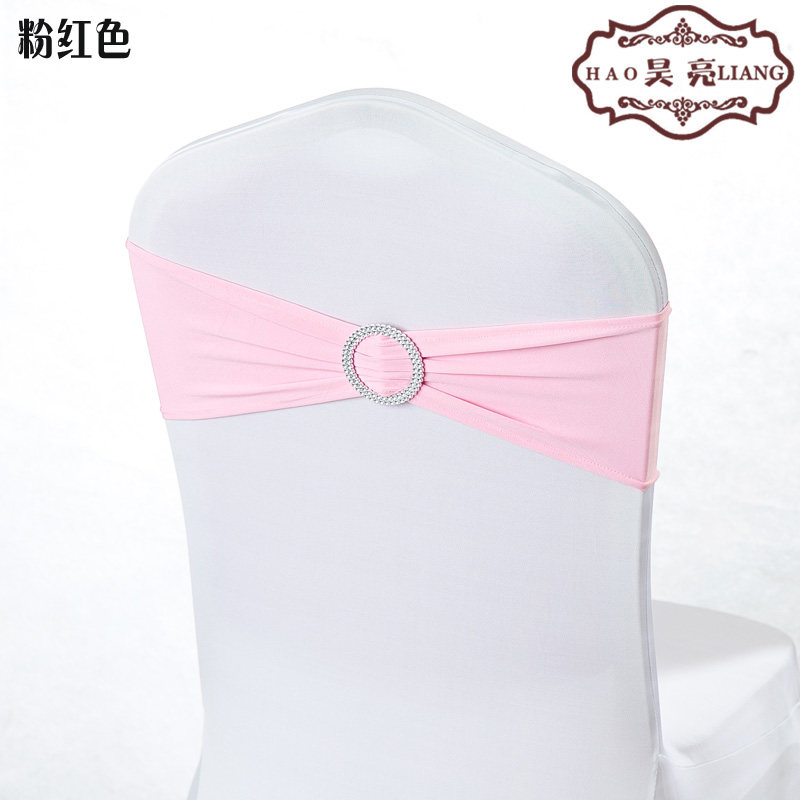 婚庆免系蝴蝶结绑带弹力椅套椅背花装饰钻扣椅背扣酒店婚礼道具