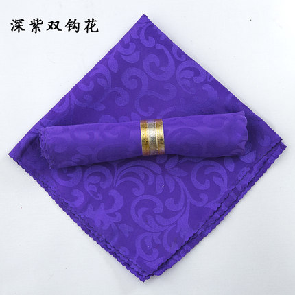 提花口布席巾折花 西餐巾餐厅欧式红色酒店擦杯布 餐巾布餐垫布