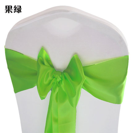 婚庆椅背蝴蝶结酒店宴会弹力椅套飘带色丁绑带椅背花缎带装饰自系
