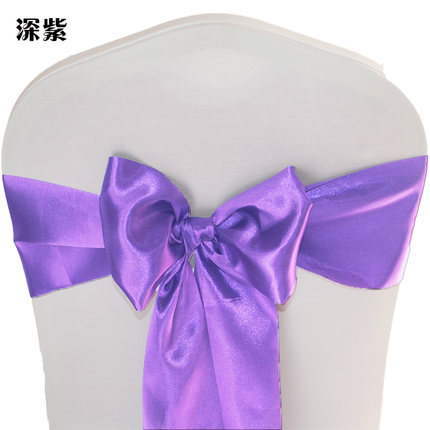 婚庆椅背蝴蝶结酒店宴会弹力椅套飘带色丁绑带椅背花缎带装饰自系