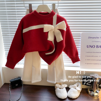 韩版普通秋冬否女针织蝴蝶结