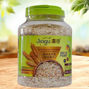 嘉谷澳洲进口燕麦无添加蔗糖纯麦1500g罐装即食免煮早餐谷物食品