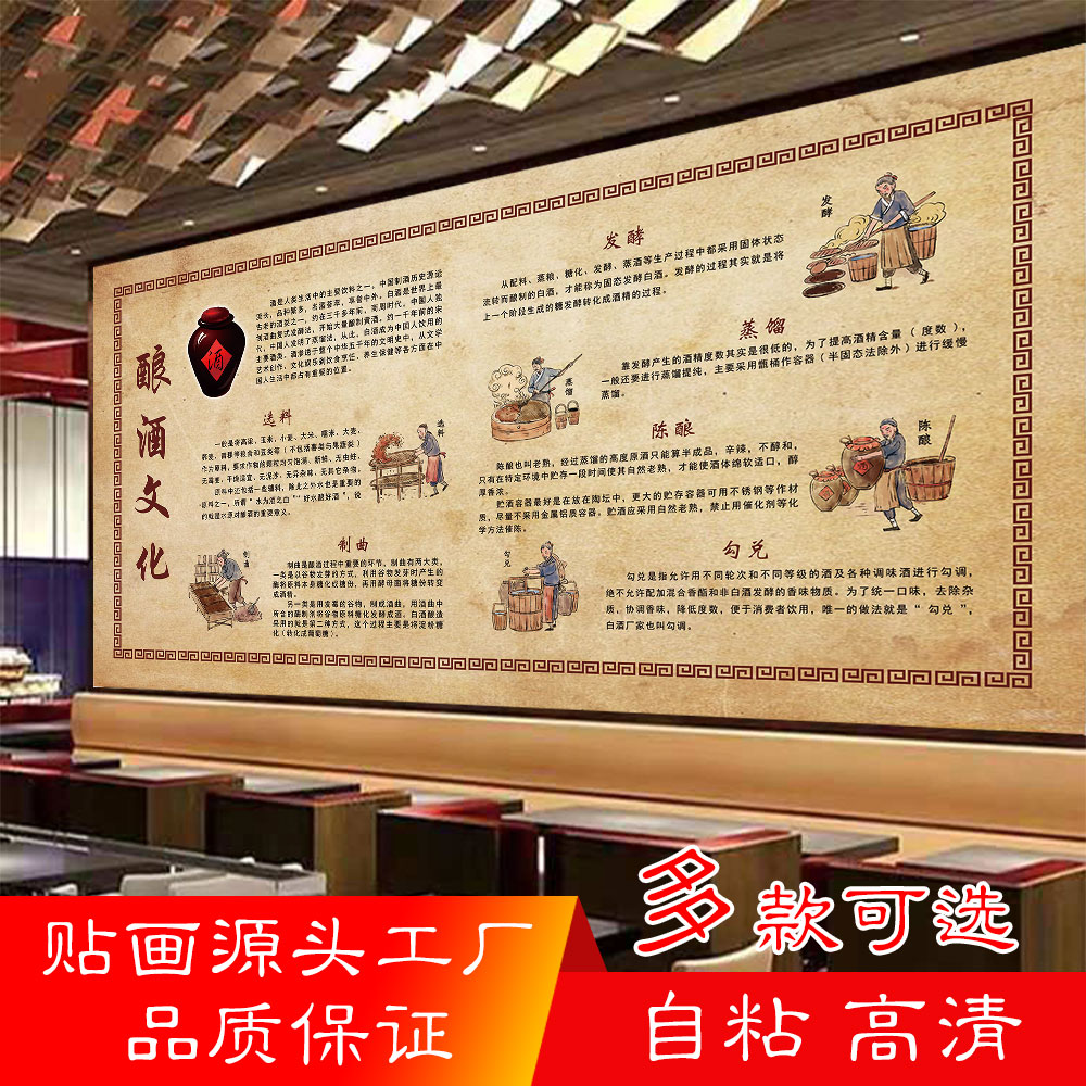 酿酒工艺装饰画以酒会友背景墙