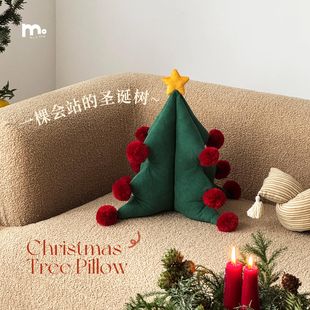 isn风圣诞树灯芯绒节庆氛围靠枕拍摄道具 饰抱枕 莫语 创意圣诞装
