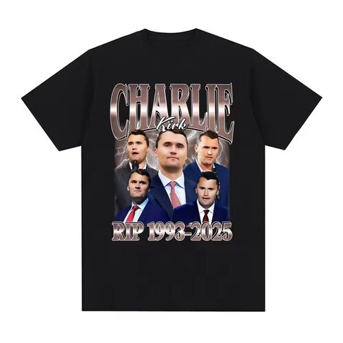Charlie Kirk RIP 1993-2025 短袖T恤男女大学生校园定制打底衫潮