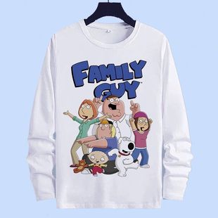 恶搞之家布莱恩皮饺子特盖酷家族长袖t恤男女宽松衣服春秋打底衫