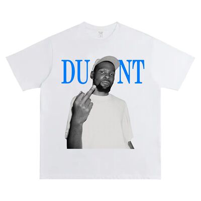 美式街头印花杜兰特中指短袖t恤