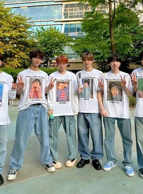 WISH男团同款周边印花潮短袖T恤夏季 SION RYO YUSHI SAKUYA上衣