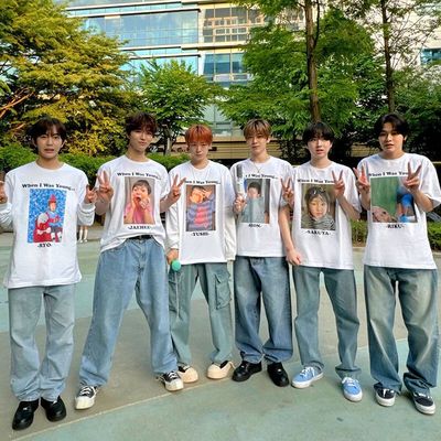 WISH男团同款印花潮短袖T恤