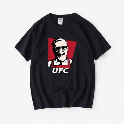 美式潮牌趣味格斗UFC恶搞印花短袖T恤男女宽松休闲圆领定制上衣服