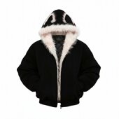 NOT UGLY穿搭新品 羽绒棉衣座山雕猫耳大毛毛领麂皮棉服冬外套