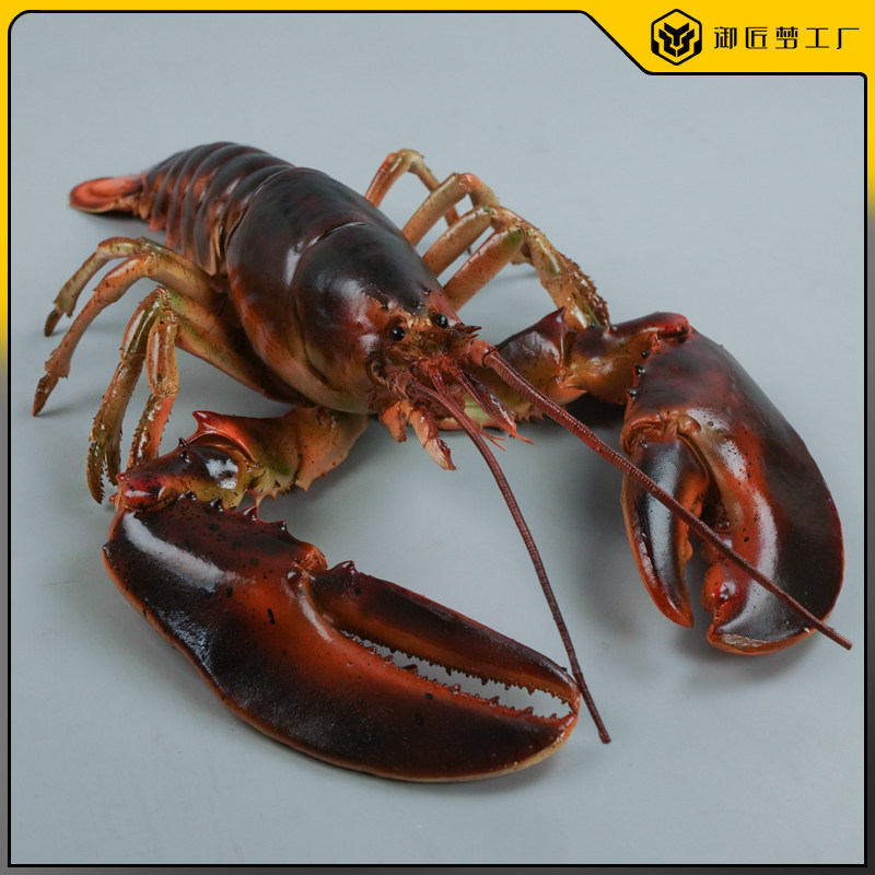 仿真波士顿龙虾模型大龙虾澳龙仿真海鲜水产模型双面纹理道具模具