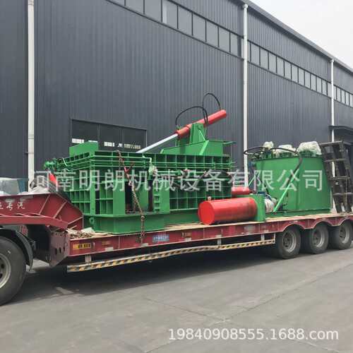金属压块机315t 全自动铁皮压块机 卧式大型铁屑刨花铝金属压块机