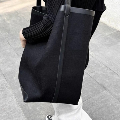 【真皮配进口棉麻】棉麻拼接帆布