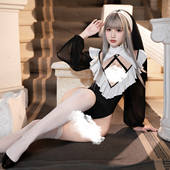 霏慕禁忌之恋深V修女连体衣塑身衣美体塑形情调内衣性感紧身衣qq