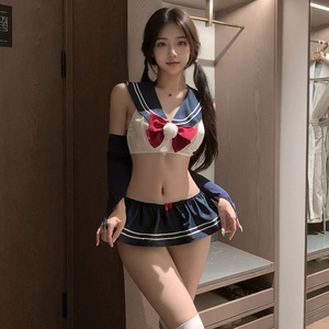 霏慕萌欲学院风热辣炸街jk短裙套装女辣妹性感抹胸制服御姐纯欲风
