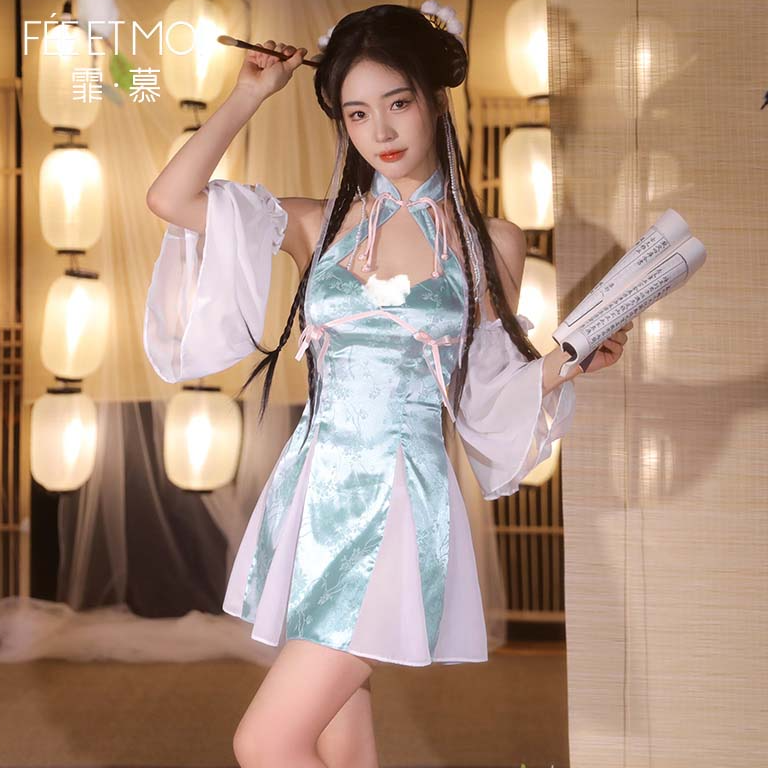 霏慕京城名姝绑带睡裙女夏季2024新款连衣裙挂脖裙子睡衣古风裙qq